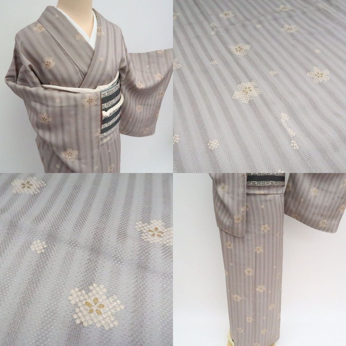 まめ藤 ｍ2104＊美品 正絹 手縫い仕立て 小紋
