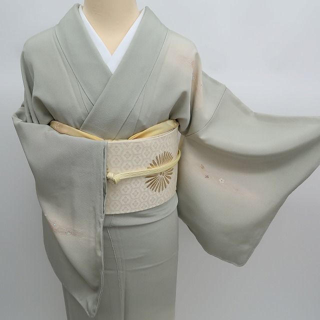 まめ藤 ｍ2144＊正絹 作家物落款 童子 手縫い仕立て 訪問着