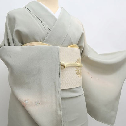 まめ藤 ｍ2144＊正絹 作家物落款 童子 手縫い仕立て 訪問着