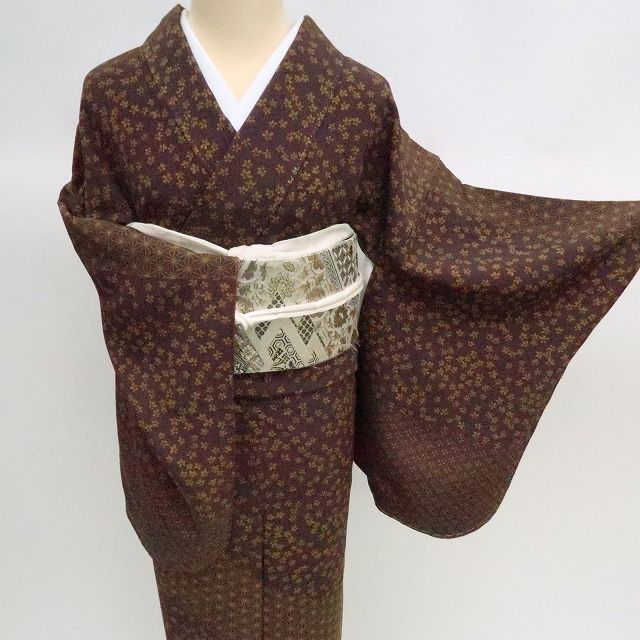 まめ藤 ｍ2167＊美品 正絹 麻の葉 手縫い仕立て 訪問着