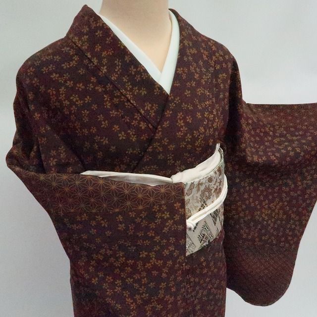 まめ藤 ｍ2167＊美品 正絹 麻の葉 手縫い仕立て 訪問着