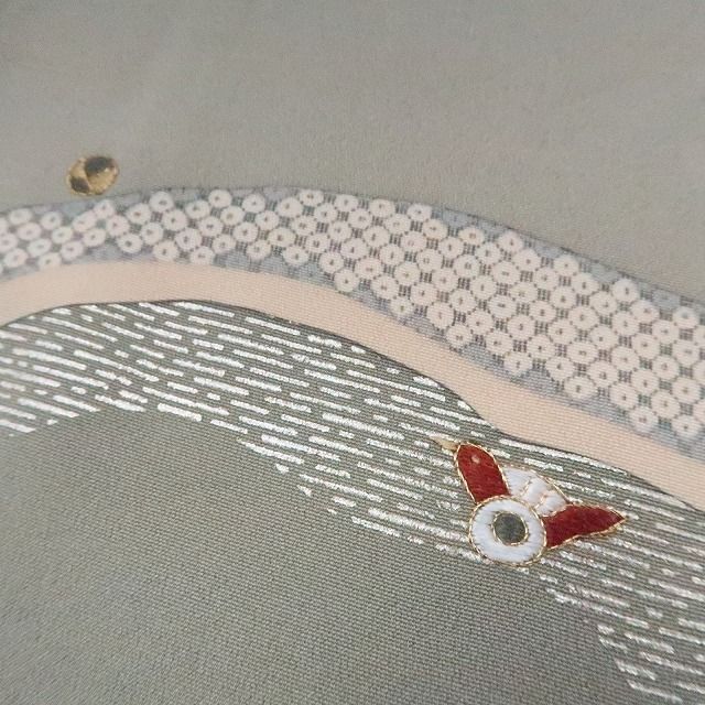 まめ藤 ｍ2177＊正絹 縫い一つ紋 金駒刺  玩具 手縫い仕立て 訪問着