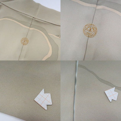 まめ藤 ｍ2177＊正絹 縫い一つ紋 金駒刺  玩具 手縫い仕立て 訪問着
