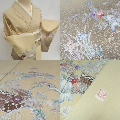 まめ藤 ｍ2209＊美品 正絹 作家物落款 松竹梅 手縫い仕立て 紬訪問着