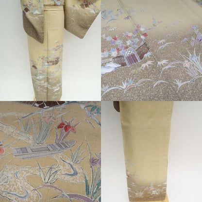 まめ藤 ｍ2209＊美品 正絹 作家物落款 松竹梅 手縫い仕立て 紬訪問着