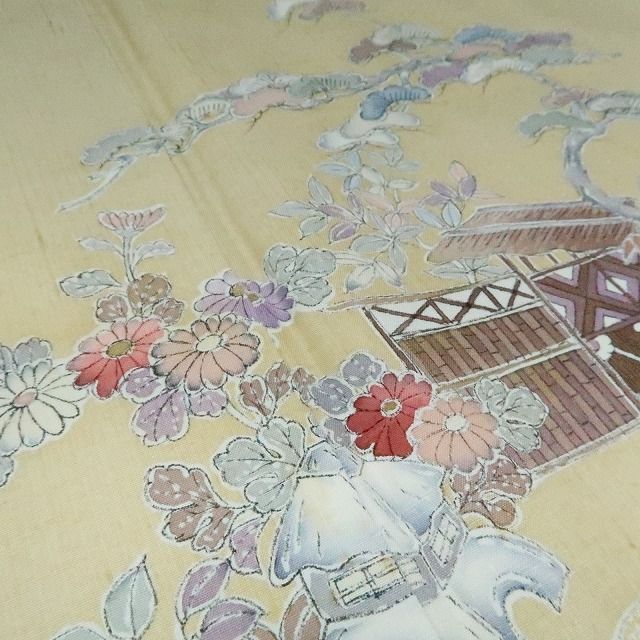 まめ藤 ｍ2209＊美品 正絹 作家物落款 松竹梅 手縫い仕立て 紬訪問着