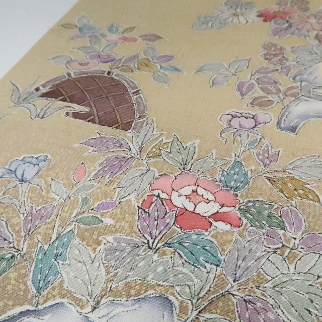 まめ藤 ｍ2209＊美品 正絹 作家物落款 松竹梅 手縫い仕立て 紬訪問着