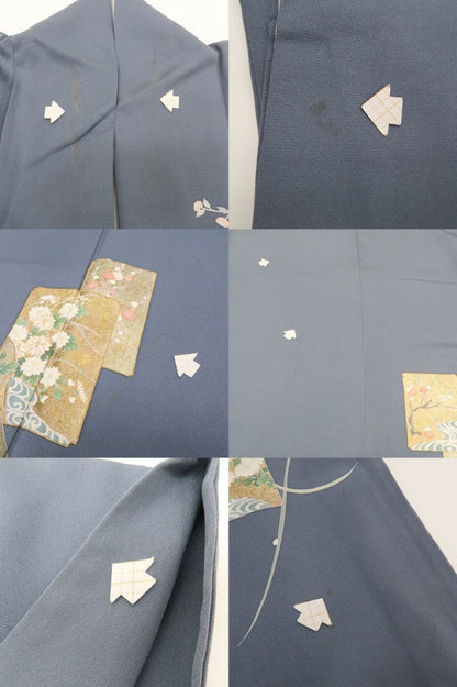 まめ藤 ｍ2338＊正絹 玉翠落款 やまと誂製 金駒刺  菊 梅 手縫い仕立て 訪問着