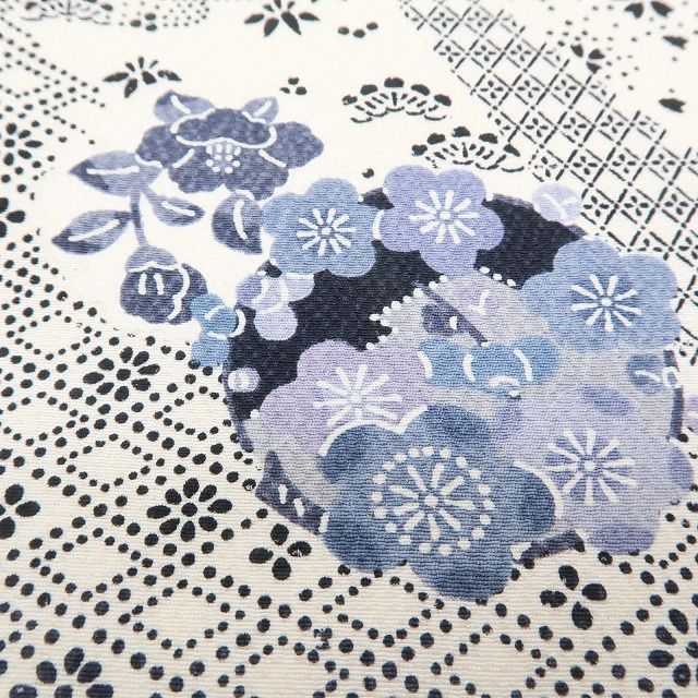 まめ藤 ｍ2352＊正絹 菖蒲 椿 菊 桜 手縫い仕立て 小紋