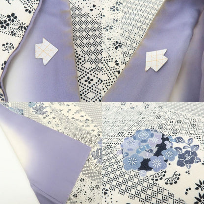 まめ藤 ｍ2352＊正絹 菖蒲 椿 菊 桜 手縫い仕立て 小紋