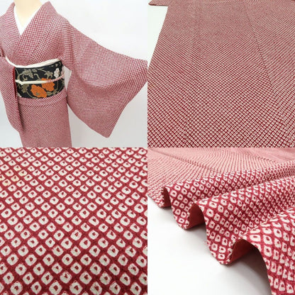まめ藤 ｍ2357＊美品 正絹 恵り善 総絞り 笹べり付き 手縫い仕立て 小紋