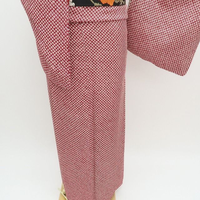まめ藤 ｍ2357＊美品 正絹 恵り善 総絞り 笹べり付き 手縫い仕立て 小紋