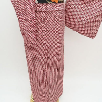 まめ藤 ｍ2357＊美品 正絹 恵り善 総絞り 笹べり付き 手縫い仕立て 小紋
