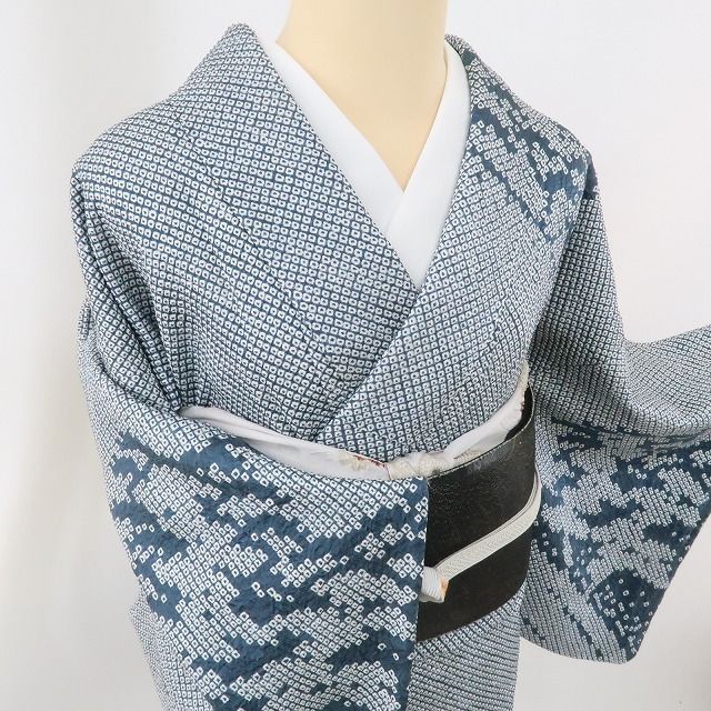 【中古】まめ藤 ｍ512 正絹 総絞り 松 ワイドサイズ 手縫い仕立て 訪問着