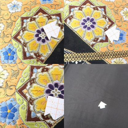 【古品】まめ藤 ｍ553 美品 扇 尾長鳥 袋帯