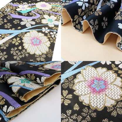 【中古】まめ藤 ｍ620 美品 正絹 桜 成人式 振袖用 袋帯