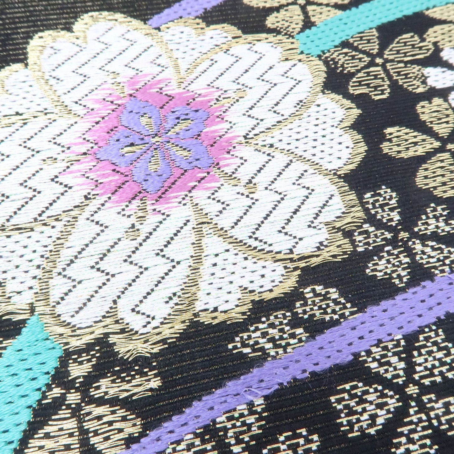 【中古】まめ藤 ｍ620 美品 正絹 桜 成人式 振袖用 袋帯