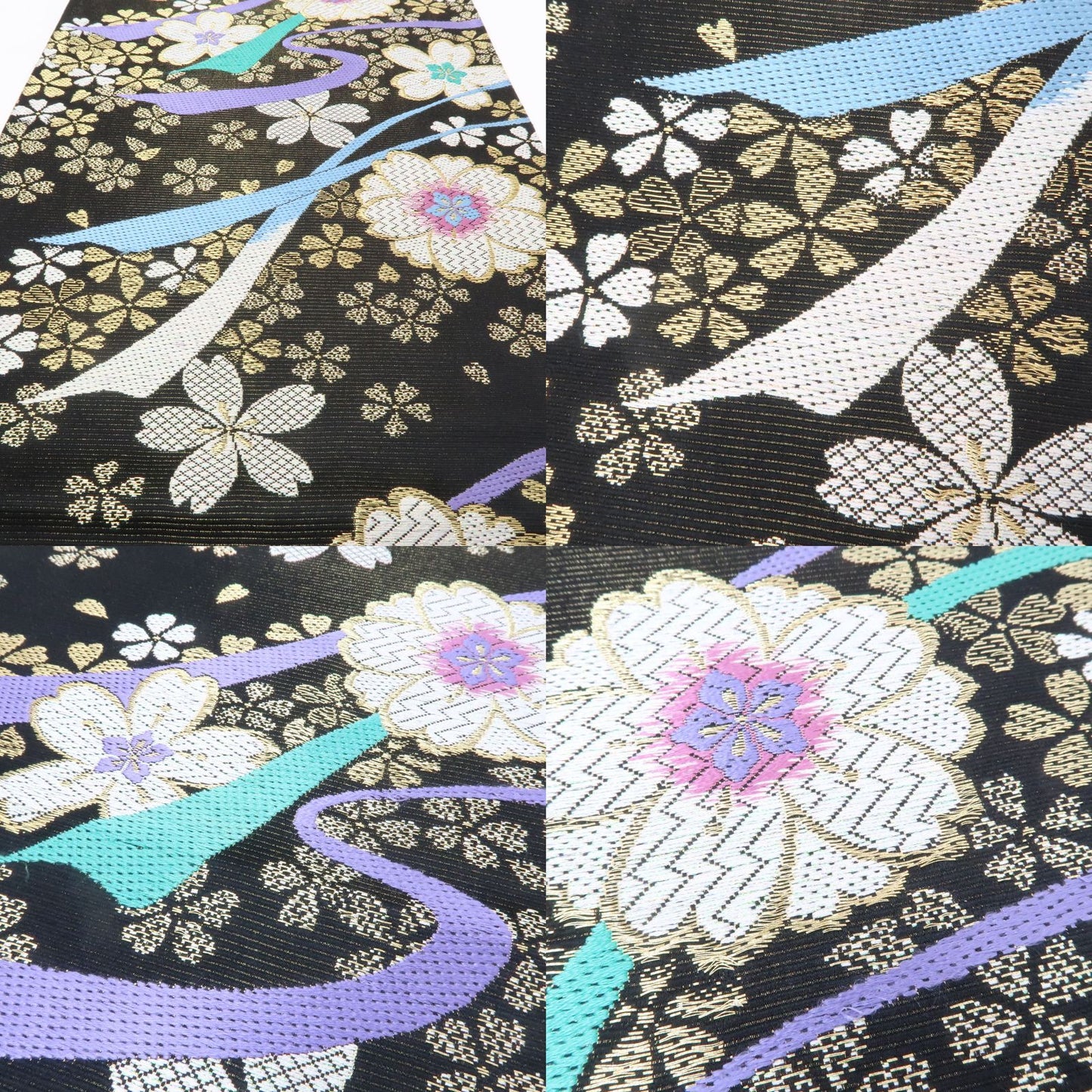 【中古】まめ藤 ｍ620 美品 正絹 桜 成人式 振袖用 袋帯
