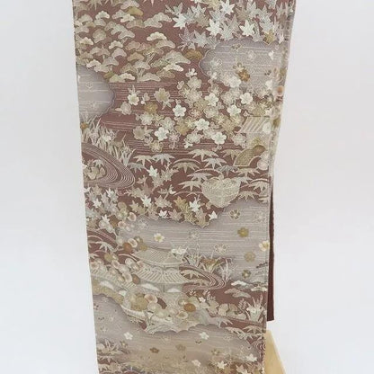 【中古】まめ藤 ｍ628 正絹 松竹梅 菖蒲 手縫い仕立て 訪問着