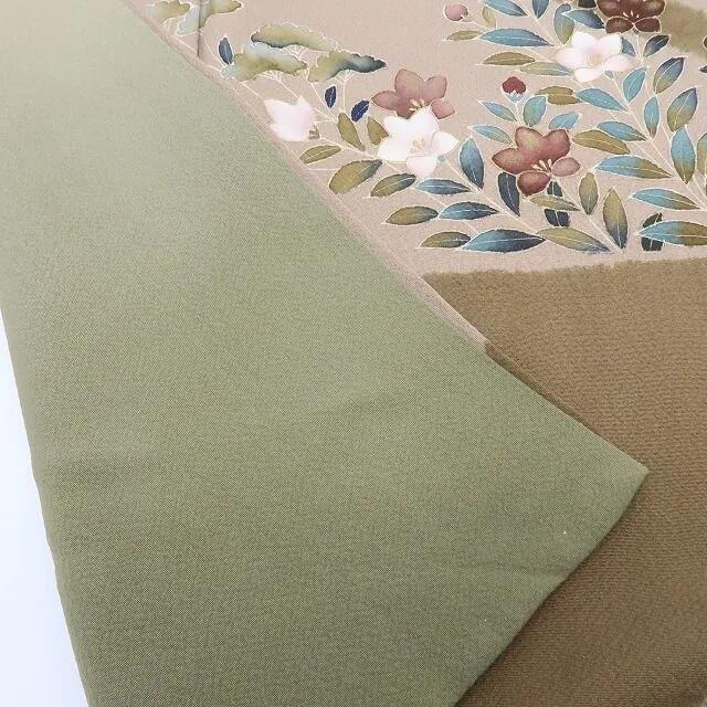 【中古】まめ藤 ｍ633 美品 染一つ紋 手描き友禅 金駒刺繍 菊 松 手縫い仕立て 訪問着