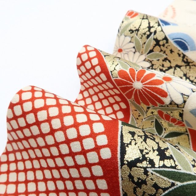【中古】まめ藤 ｍ652 正絹 金駒刺繍 御所車 成人式 手縫い仕立て 振袖単品