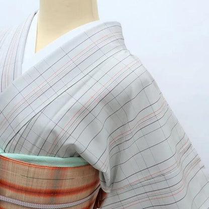 【中古】百華 Y4134 美品 正絹 証紙付 草木染 手縫い仕立て 紬 着物 単品