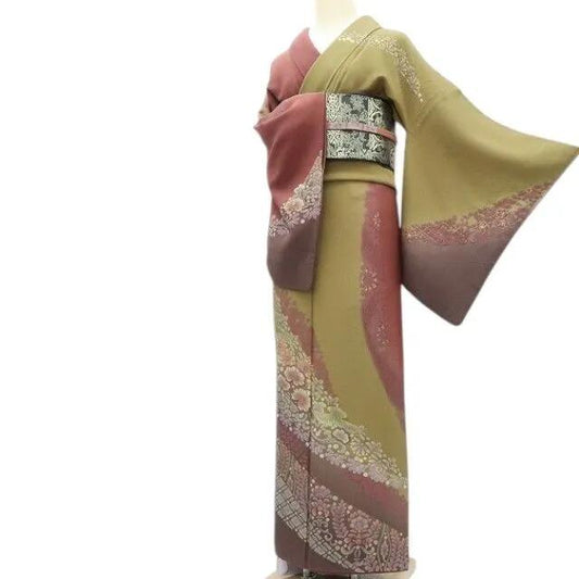 【中古】百華 Y4165 美品 滝泰謹製 絞り 手縫い仕立て 正絹 訪問着 着物 単品