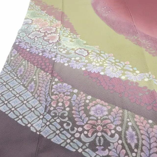【中古】百華 Y4165 美品 滝泰謹製 絞り 手縫い仕立て 正絹 訪問着 着物 単品