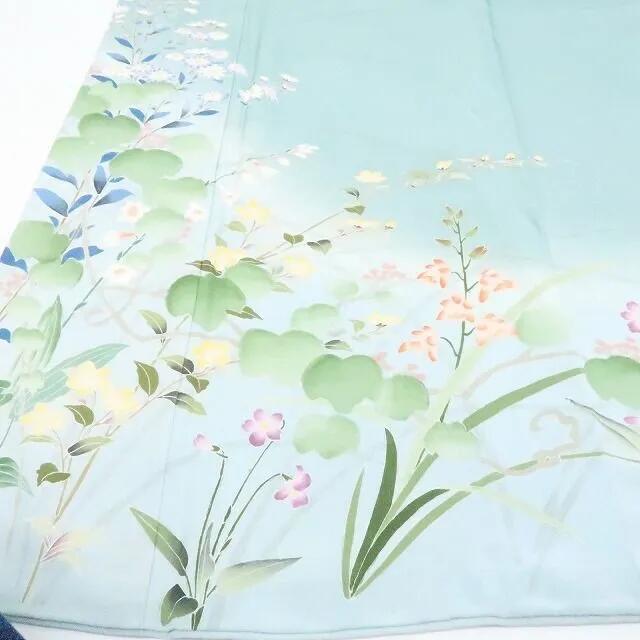 【中古】百華 Y4189 正絹 手縫い仕立て 訪問着 着物 単品