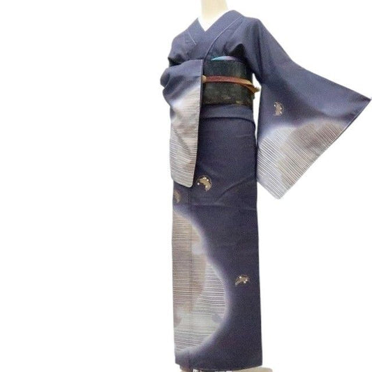 【新古品】百華 Y4191 新品 林淳一落款 金駒刺繍 証紙・仕付け糸付 手縫い仕立て 本場大島紬 正絹 訪問着 着物 単品