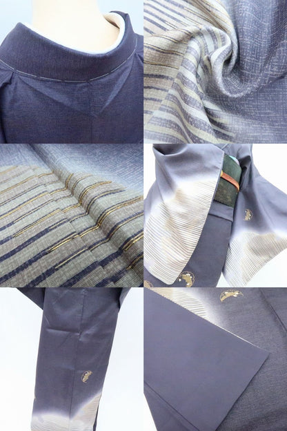 【新古品】百華 Y4191 新品 林淳一落款 金駒刺繍 証紙・仕付け糸付 手縫い仕立て 本場大島紬 正絹 訪問着 着物 単品