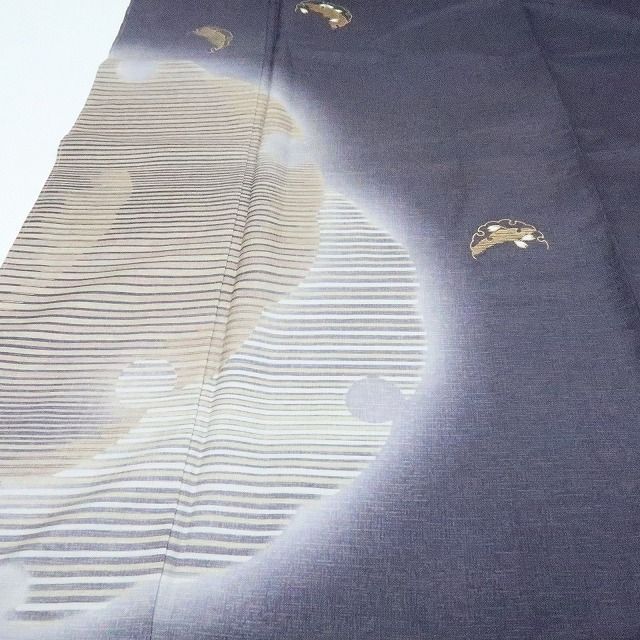 【新古品】百華 Y4191 新品 林淳一落款 金駒刺繍 証紙・仕付け糸付 手縫い仕立て 本場大島紬 正絹 訪問着 着物 単品