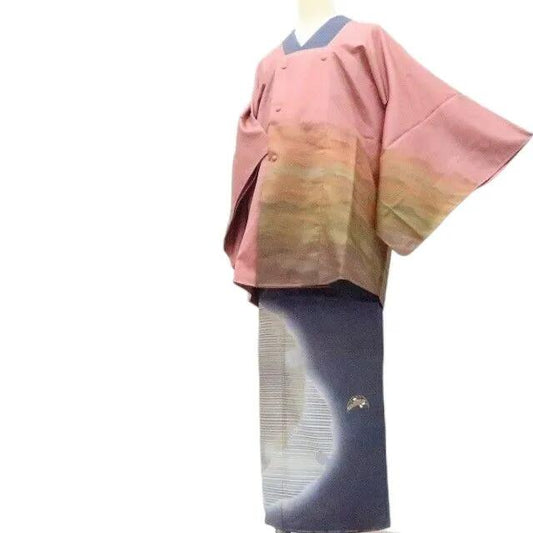 【新古品】百華 Y4197 新品 大島紬 仕付け糸付 正絹 道行コート