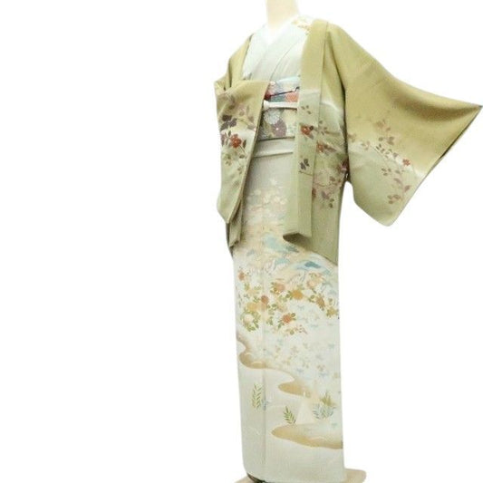 【中古】百華 Y4198 羽織紐付 手縫い仕立て 正絹 羽織