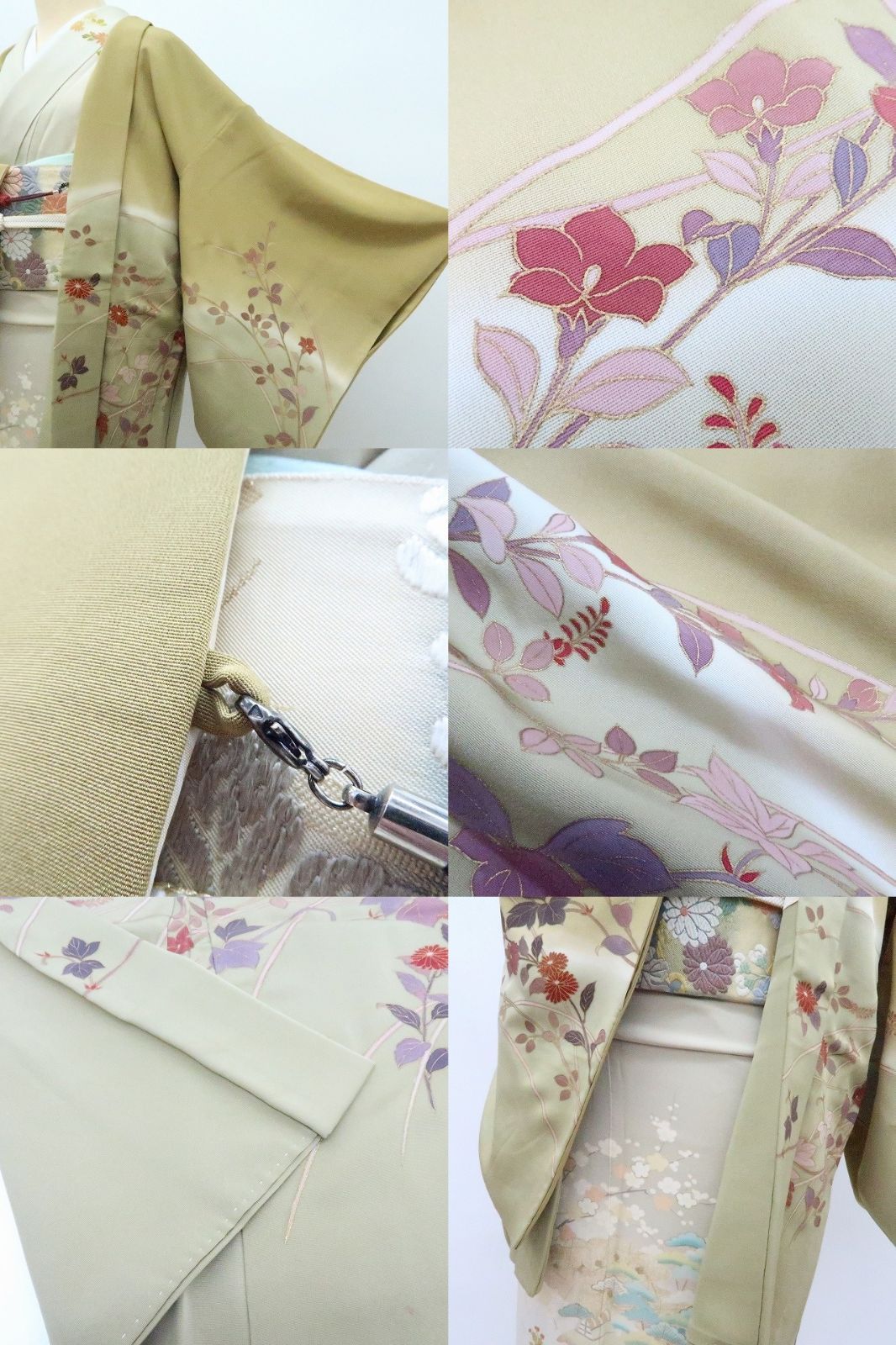 【中古】百華 Y4198 羽織紐付 手縫い仕立て 正絹 羽織