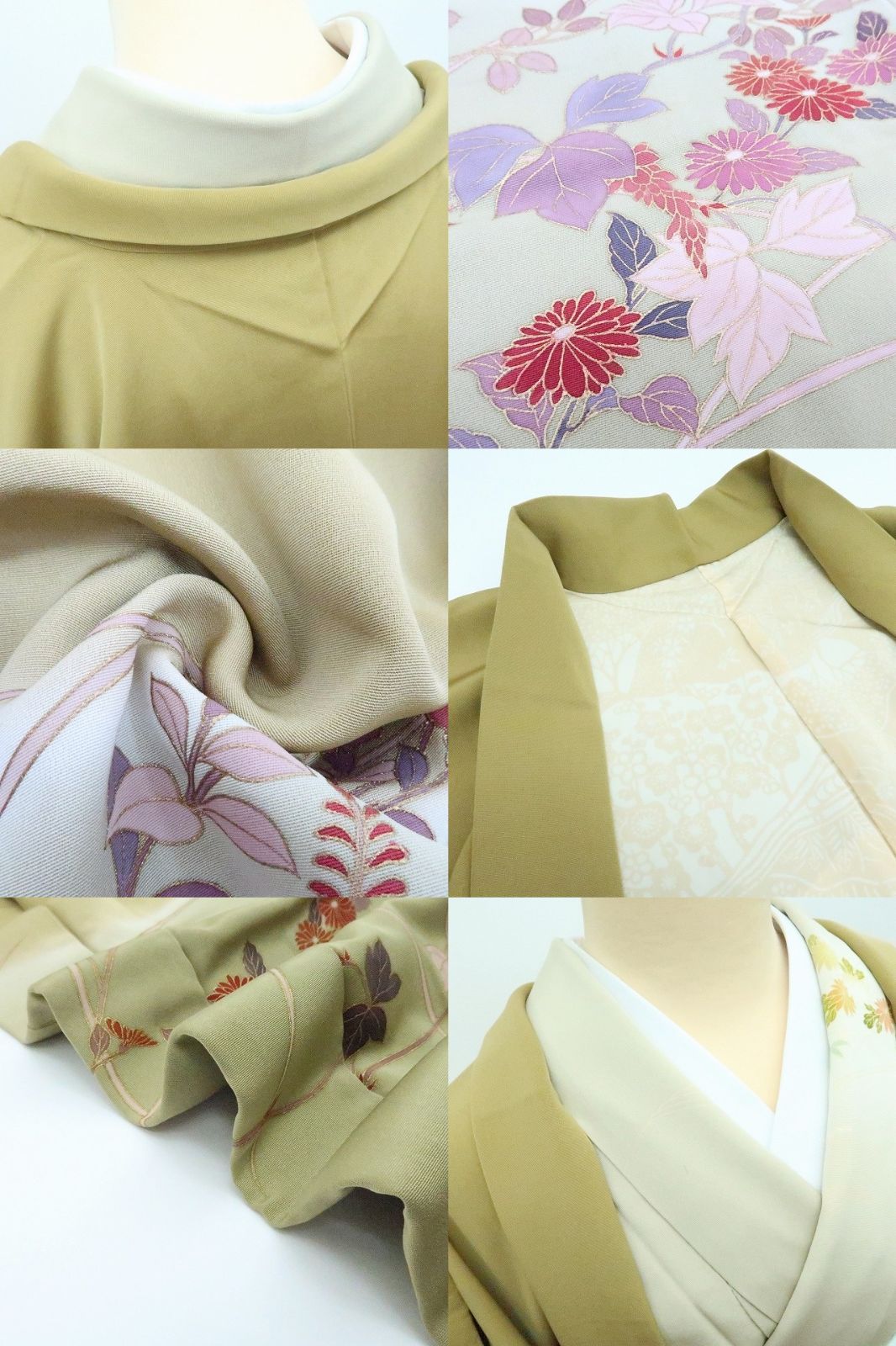 【中古】百華 Y4198 羽織紐付 手縫い仕立て 正絹 羽織