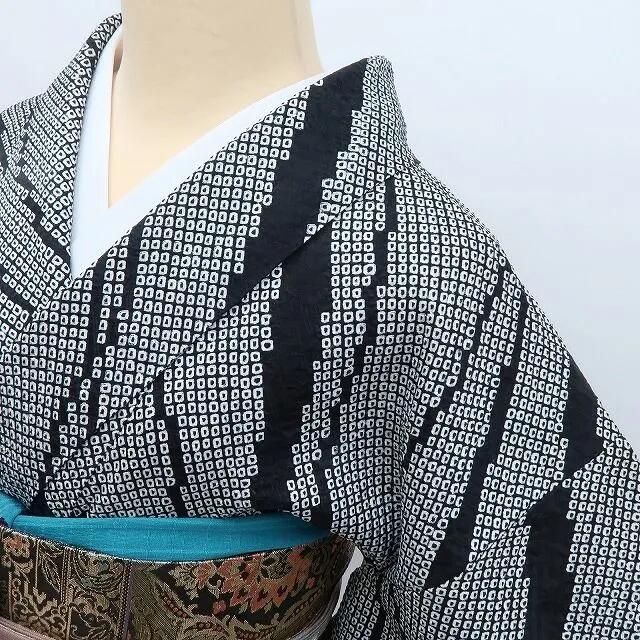 【中古】百華 Y4209 ますいわ屋謹製 総絞り 手縫い仕立て 正絹 付下げ 着物 単品
