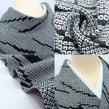 【中古】百華 Y4209 ますいわ屋謹製 総絞り 手縫い仕立て 正絹 付下げ 着物 単品