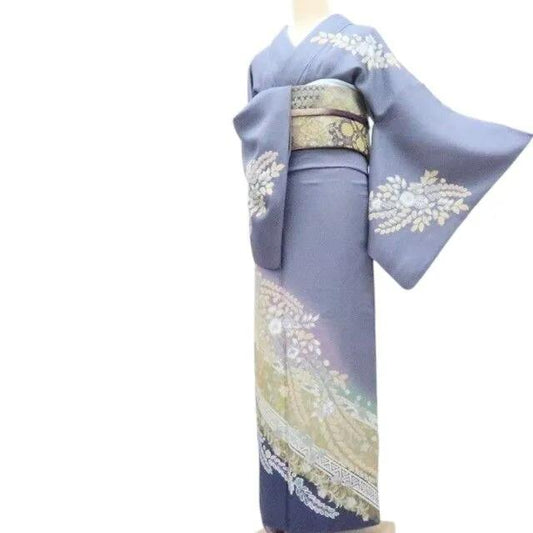 【中古】百華 Y4221 美品 作家物落款 銀通し 辻が花 絞り 手縫い仕立て 正絹 訪問着 着物 単品