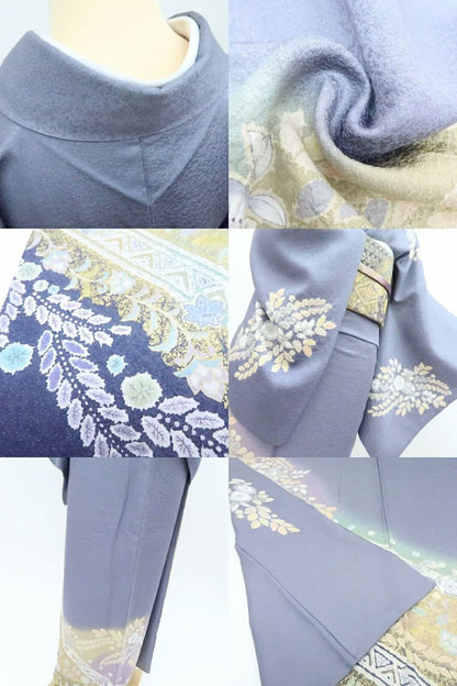 【中古】百華 Y4221 美品 作家物落款 銀通し 辻が花 絞り 手縫い仕立て 正絹 訪問着 着物 単品