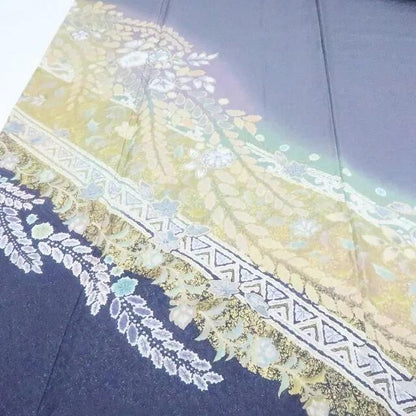 【中古】百華 Y4221 美品 作家物落款 銀通し 辻が花 絞り 手縫い仕立て 正絹 訪問着 着物 単品
