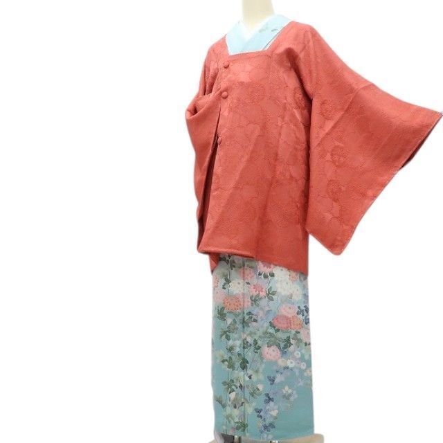 【新古品】百華 Y4225 新品 正絹 仕付け糸付 手縫い仕立て 雪輪 道行コート
