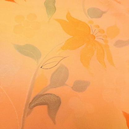 【中古】百華 Y4228 美品 正絹 羽織紐付 手縫い仕立て 唐花 羽織
