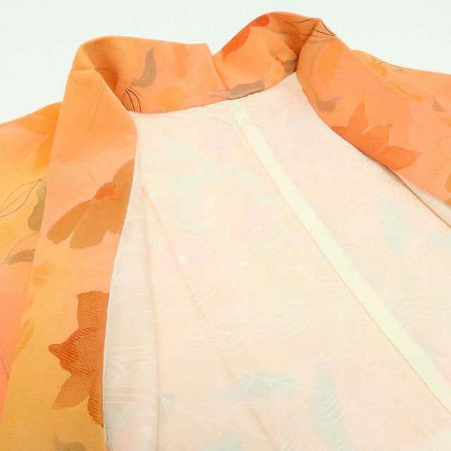 【中古】百華 Y4228 美品 正絹 羽織紐付 手縫い仕立て 唐花 羽織