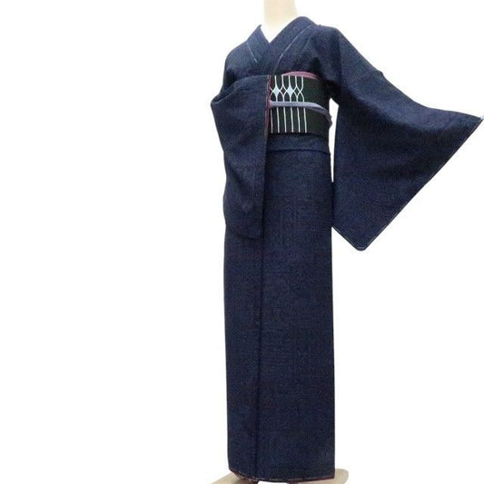【新古品】百華 Y4233 新品 証紙・仕付け糸付 手縫い仕立て 正絹 結城紬 着物 単品