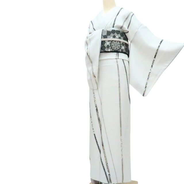 【中古】百華 Y4241 仕付け糸付 手縫い仕立て 正絹 訪問着 着物 単品