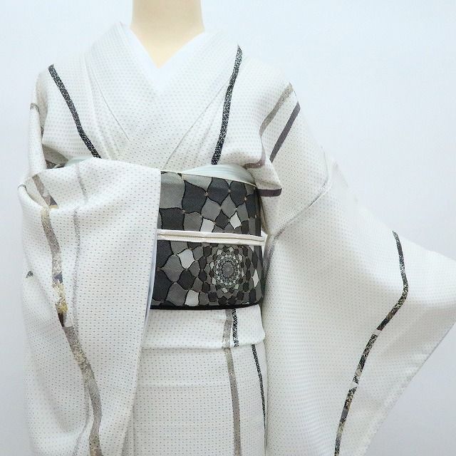 【中古】百華 Y4241 仕付け糸付 手縫い仕立て 正絹 訪問着 着物 単品