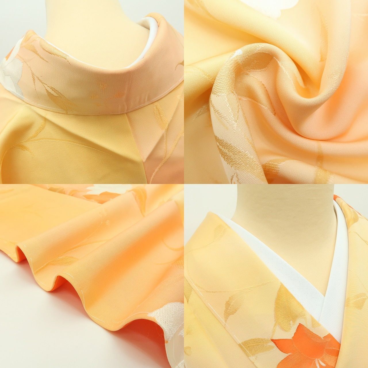 【中古】百華 Y4330 美品未着用 丹後ちりめん 仕付け糸付 手縫い仕立て 正絹 小紋 着物 単品