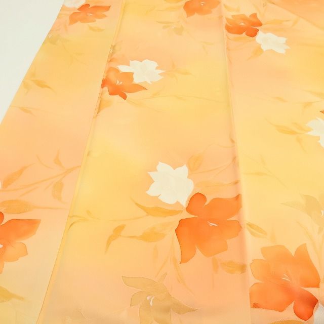【中古】百華 Y4330 美品未着用 丹後ちりめん 仕付け糸付 手縫い仕立て 正絹 小紋 着物 単品