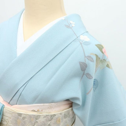 【中古】百華 Y4338 作家物落款 手描き友禅 手縫い仕立て 桜 正絹 訪問着 着物 単品
